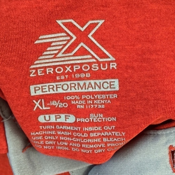 MENS ZeroXposur polo style shirt. Size XL. (18-20). Orange. - Picture 3 of 7